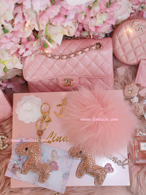 PRINCESS CRYSTAL HORSE POM POM - ROSE GOLD